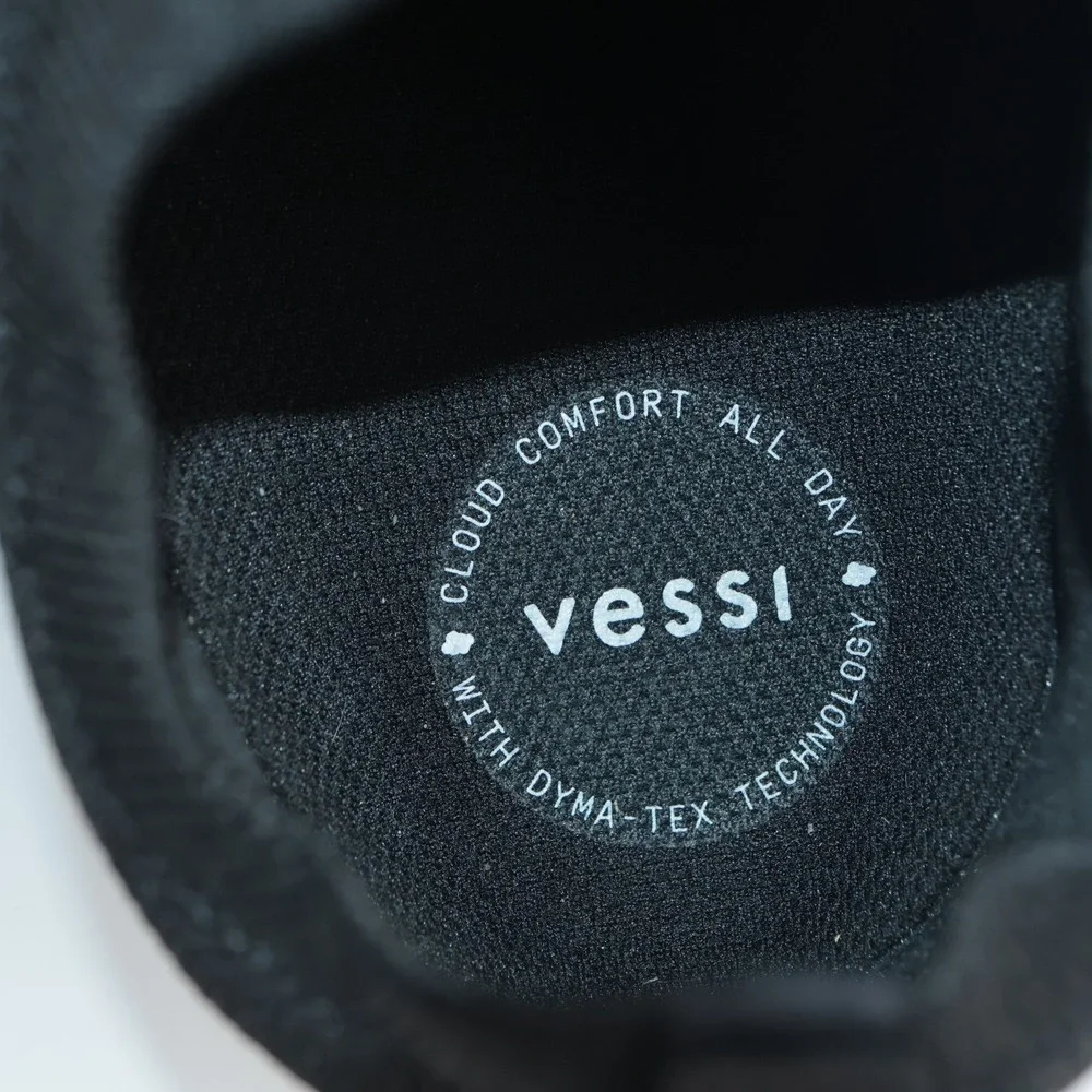 Vessi Womens Everyday Move Sneakers Size 10 Waterproof Black Knit Lace Up Shoes